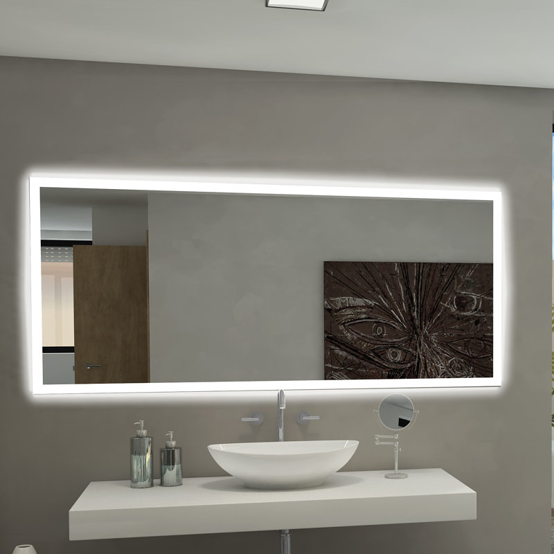 Paris Mirror Rectangle Backlit Bathroom/Vanity Wall Mirror & Reviews